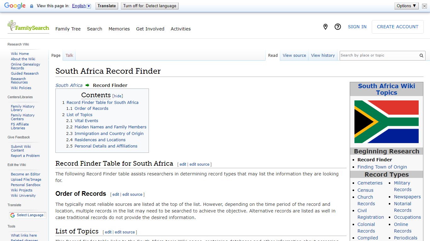 South Africa Record Finder • FamilySearch